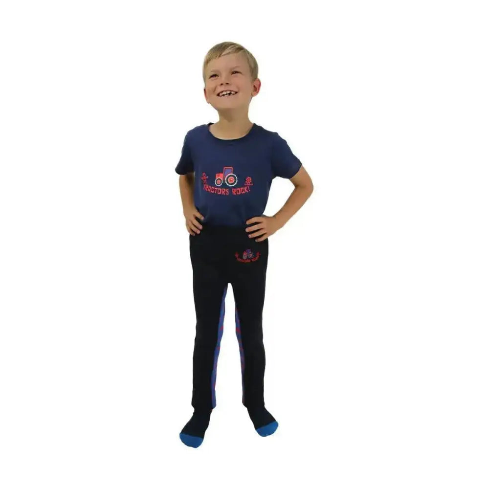 Hy Equestrian Tractors Rock Tots Jodhpurs Navy / Red Childs - S Jodhpurs Barnstaple Equestrian Supplies