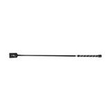 Black hy equestrian twister riding whip with textured cushion grip handle and flat rectangular head for riding use