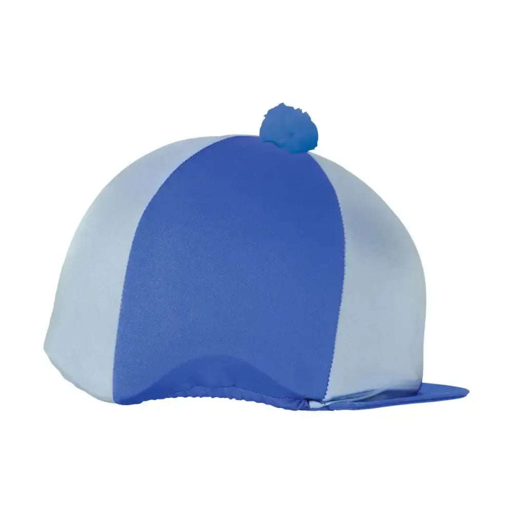 Hy Equestrian Two Tone Bobble Hat Cover Brilliant Blue/Light Blue One Size Hat Silks