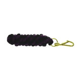 Purple braided paracord keychain with gold carabiner clip from hy equestrian two tone twisted lead rope collection