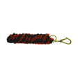 Red and black braided equestrian two tone twisted lead rope keychain with gold toned metal clasp by hy equestrian