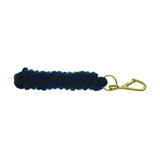 Navy blue braided cord two tone twisted lead rope with gold carabiner clip from hy equestrian for easy handling