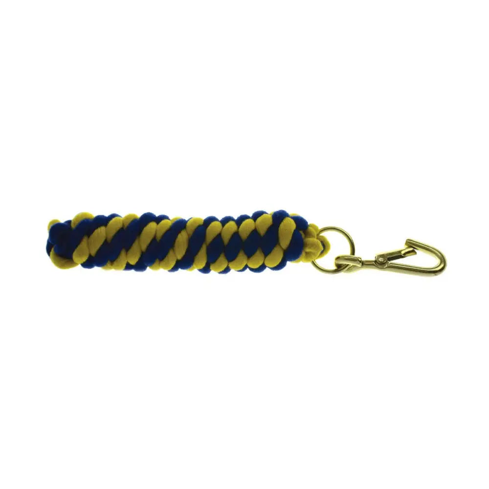 Hy Equestrian Two Tone Twisted Lead Rope Royal/Yellow Lead Ropes Barnstaple Equestrian Supplies