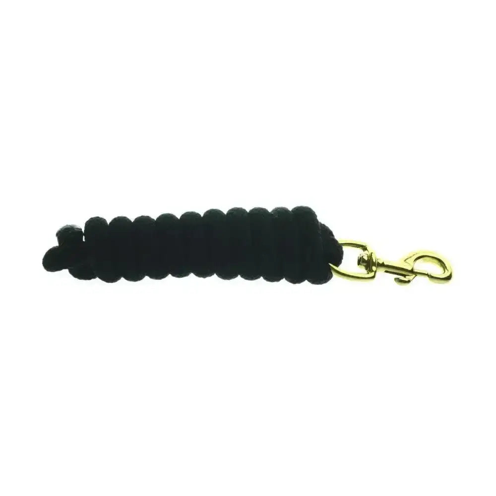 Black braided rope keychain with gold tone metal swivel hook for hy equestrian universal lead rope use
