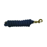 Navy blue braided hy equestrian universal lead rope with gold toned metal clip for versatile lead ropes use