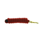 Red braided cord keychain with gold clasp and black bead for hy equestrian universal lead rope use