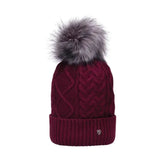 Hy Equestrian Vanoise Knitted Bobble Hat maroon Red Headwear