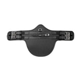 Black horse saddle pad with textured breathable mesh and silver buckles for hycomfort waffle stud monoflap saddles