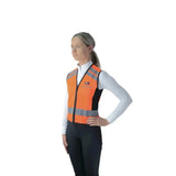 HY Equestrian Waistcoat - Please Pass Wide & Slow by Hy Equestrian X X Small Orange/Black HiVis