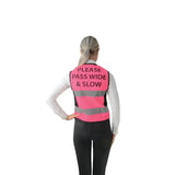 HY Equestrian Waistcoat - Please Pass Wide & Slow by Hy Equestrian X X Small Pink/Black HiVis