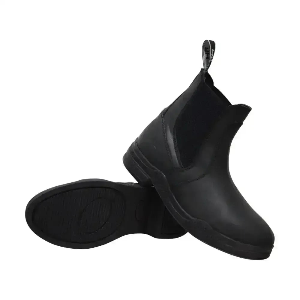 Hy Equestrian Wax Leather Jodhpur Boot Black Child 11 Short Riding Boots