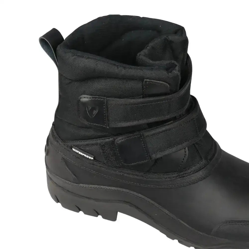 Black hy equestrian winster short winter boot with padded insulated interior and adjustable strap closure perfect yard boot