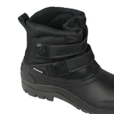 Black hy equestrian winster short winter boot with padded insulated interior and adjustable strap closure perfect yard boot