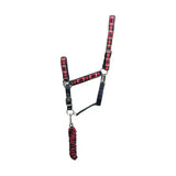 Hy Equestrian Woven Polo Head Collar and Lead Rope Navy/Red Small Pony Headcollar Sets