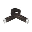 Black leather soft leather girth with silver-toned buckles and subtly contoured design by Hy EquestrianAtherstone girth elasticated