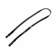 Black leather slip head piece strap with silver buckle and adjustable length for double bridle use