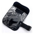 Black glossy vinyl hy medical arm bands card holder with fabric strap and velcro for standard medical card use