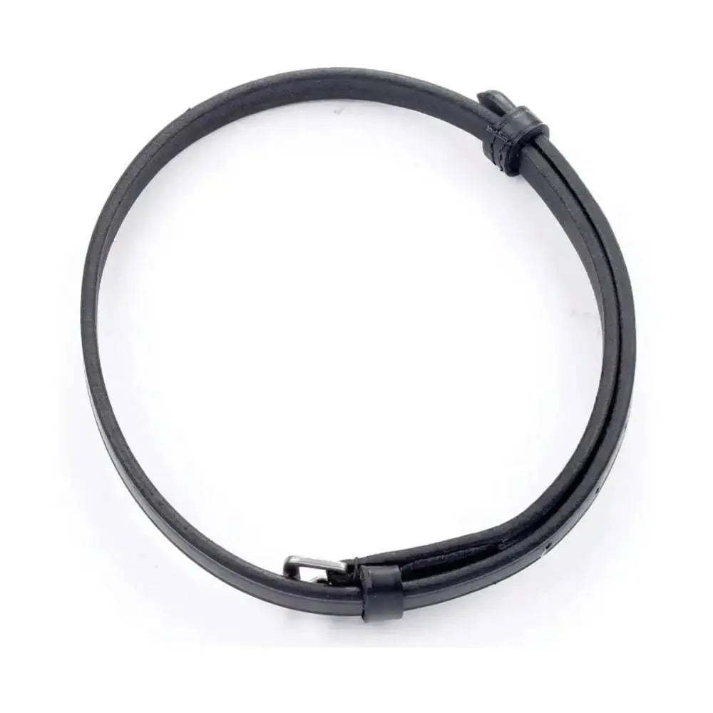 Black leather replacement flash strap with silver buckle and adjustable strap for spare flash strap use