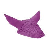 Purple crocheted fly veil with soft pointed ears horse ear bonnets perfect showjump fly veils by hy showjump