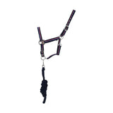 Hy Signature Head Collar & Lead Rope Navy/Red/Blue Cob Headcollar Sets