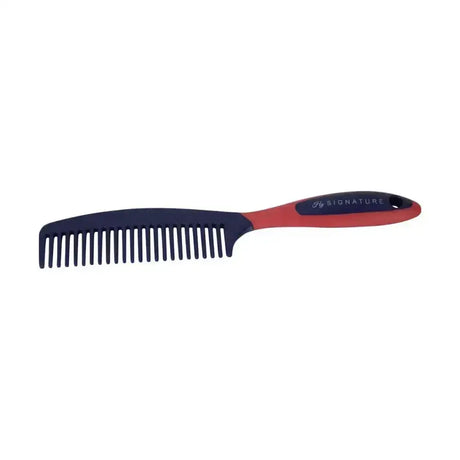 Navy blue and red hy signature mane comb with easy hold ergonomic handle made of quality plastic comb material