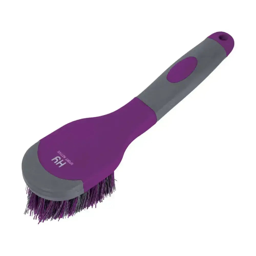 Hy sport active bucket brush with purple bristles and ergonomic grip is a soft touch multi-purpose brush