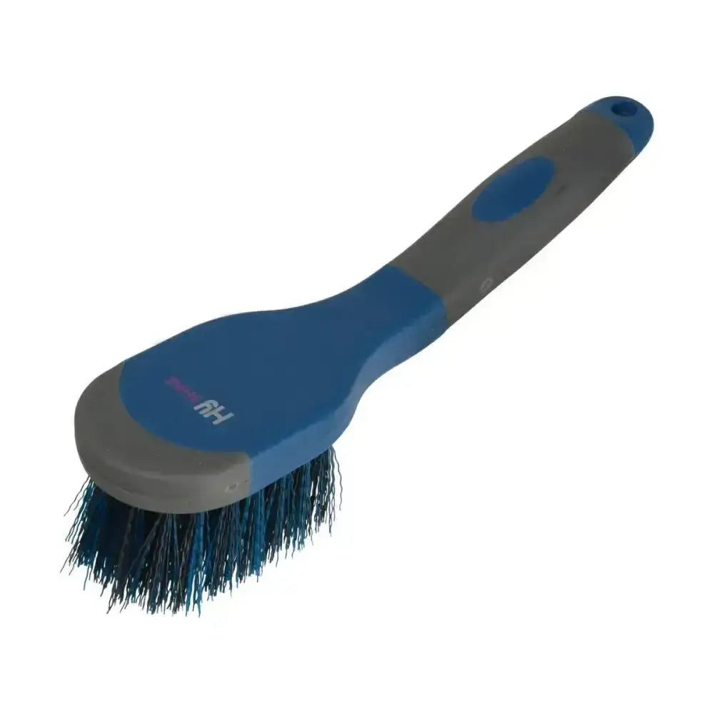 Hy sport active bucket brush with blue gray handle and dark blue soft bristles soft touch multi-purpose brush