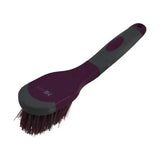 Hy sport active bucket brush with purple and gray handle and dense dark bristles soft touch multi-purpose brush