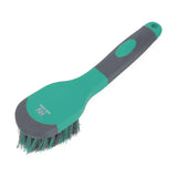 Teal and gray helly hansen sport active bucket brush with stiff greenish bristle head for multi-purpose grooming