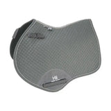 Gray hy sport active close contact saddle pad with textured quilted surface and stitched edges for contact saddle use