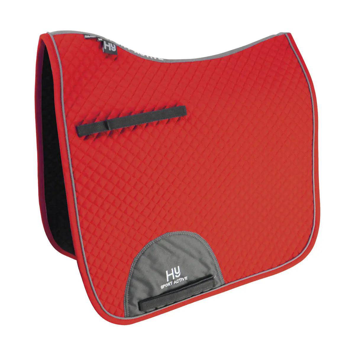 Hy Sport Active Dressage Saddle Pad Rosette-Red-Full  Barnstaple Equestrian Supplies