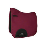 Maroon hy sport active dressage saddle pad with black trim and signature hywither cut logo patch for sport active dressage