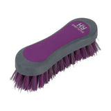 Hy sport active face brush with dense two-tone pp bristles in purple and gray for sport active face use