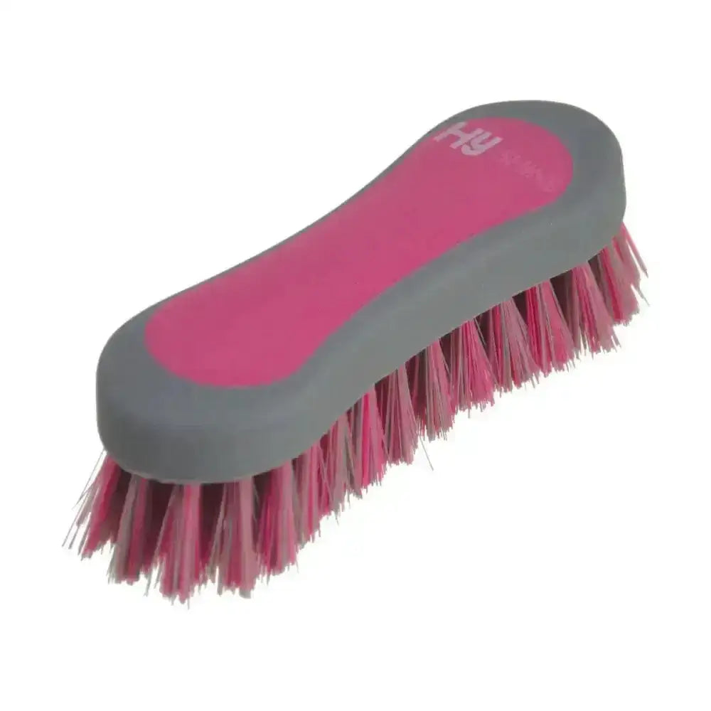 Hy sport active face brush with pink and gray two-tone pp bristles and soft grip for sport active face care