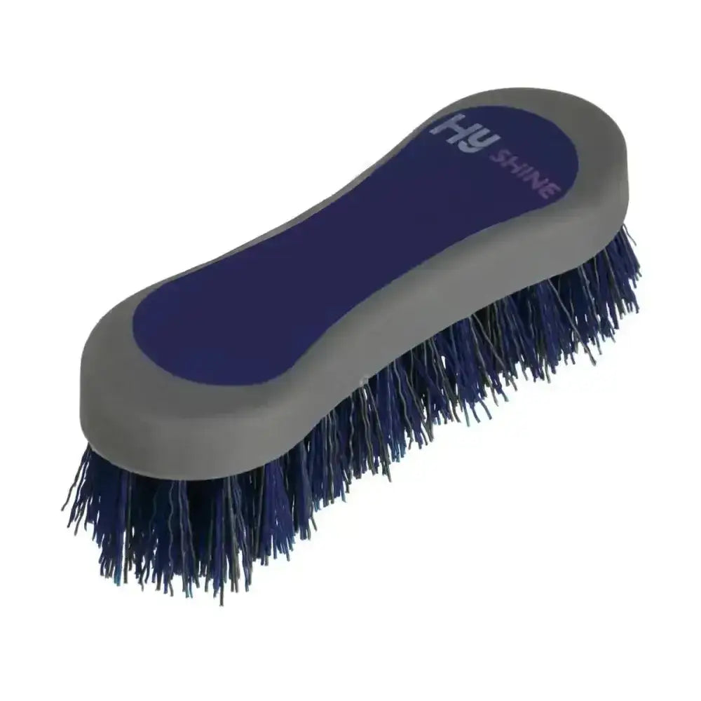 Blue and gray hy sport active face brush with dense two-tone pp bristles for gentle sport active face cleansing
