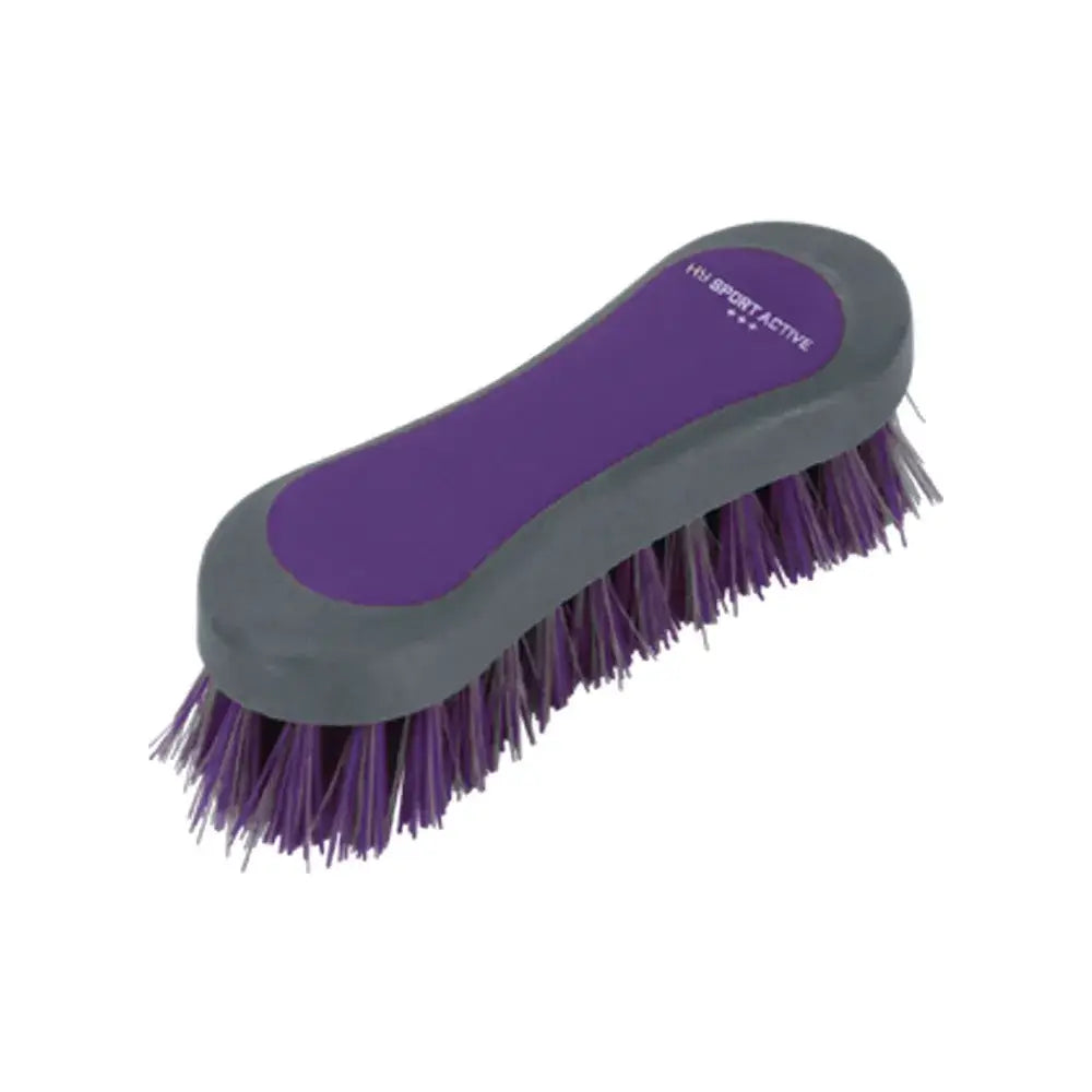 Hy sport active face brush with dense purple and gray two-tone pp bristles for sport active face cleaning