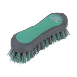 Green and gray hy sport active face brush with textured grip handle and two-tone pp bristles for sport active face care