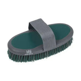 Green bristle hy sport active groom body brush with gray handle and strap for easy active groom body use