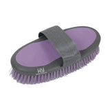 Hy sport active groom body brush purple and gray with padded strap for easy grooming and comfort