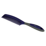 Purple and gray plastic horse comb with textured grip handle from hy sport active groom combs for easy grooming