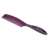 Purple and gray plastic sport active groom comb with sleek ergonomic handle from hy equestrian active groom combs