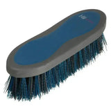 Blue and gray hy sport active groom dandy brush with dense dark blue bristles for horse grooming