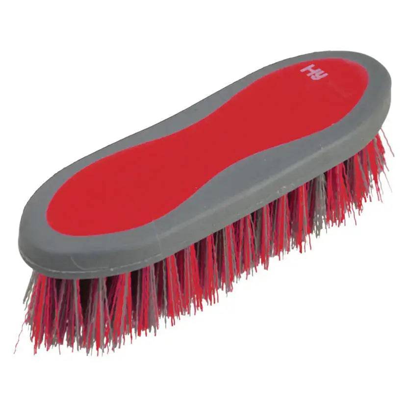 Hy Sport Active Groom Dandy Brush Rosette Red HY Equestrian Brushes & Combs Barnstaple Equestrian Supplies