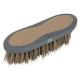 Gray and tan hy sport active groom dandy brush with sturdy natural bristles for easy horse grooming