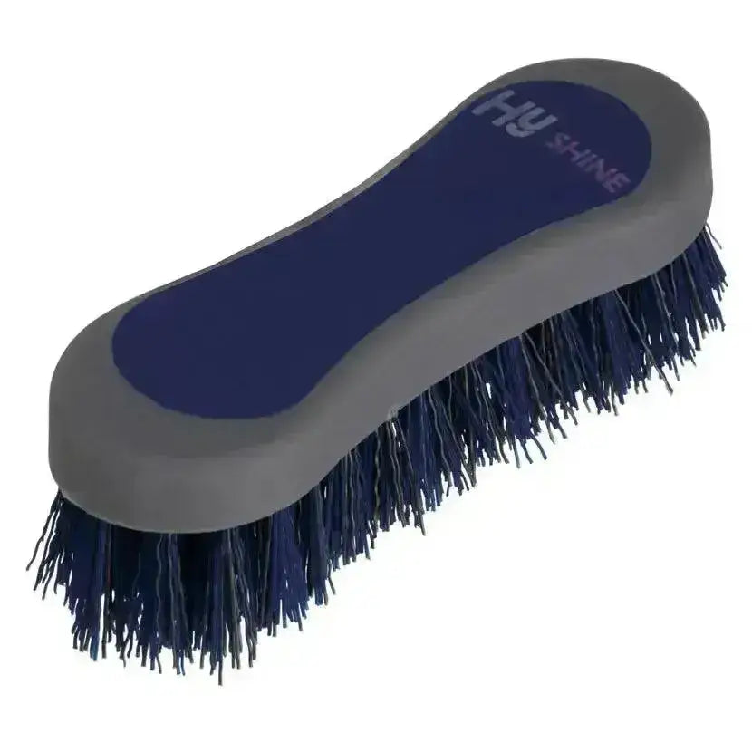 Dark blue and gray active groom hoof brush with dense stiff bristles perfect for equestrian groom hoof care
