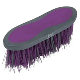 Purple and gray sport active groom long bristle dandy brush with dense synthetic bristles for effective grooming