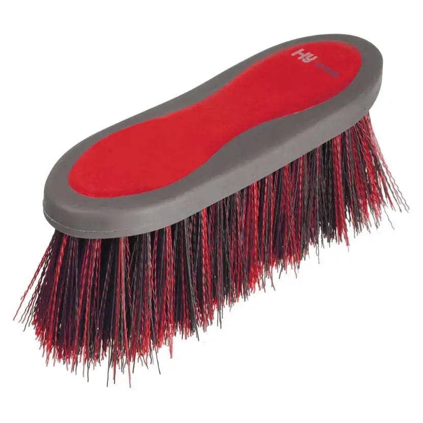 Hy Sport Active Groom Long Bristle Dandy Brush Rosette Red HY Equestrian Brushes & Combs Barnstaple Equestrian Supplies