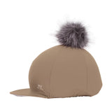 Hy Sport Active Hat Silk with Interchangeable Pom Pom Desert Sand One Size Hat Silks Barnstaple Equestrian Supplies