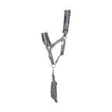 Gray leather hy sport active head collar with padded straps and braided lead rope adding extra comfort