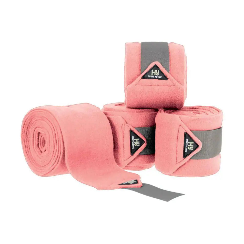 Hy Sport Active Luxury Bandages Coral Rose Cob/Full Leg Bandages Barnstaple Equestrian Supplies